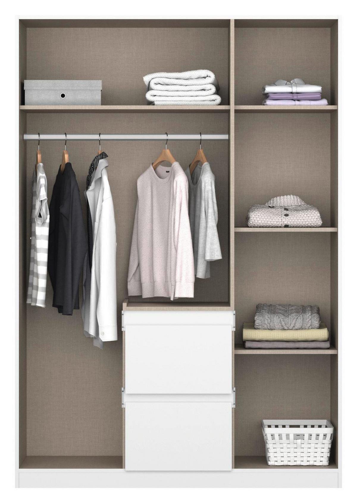 Nidda B: 136 cm Weiß Nidda - Weiß, Basics, Holzwerkstoff (136/197/54cm) - Rauch Möbel