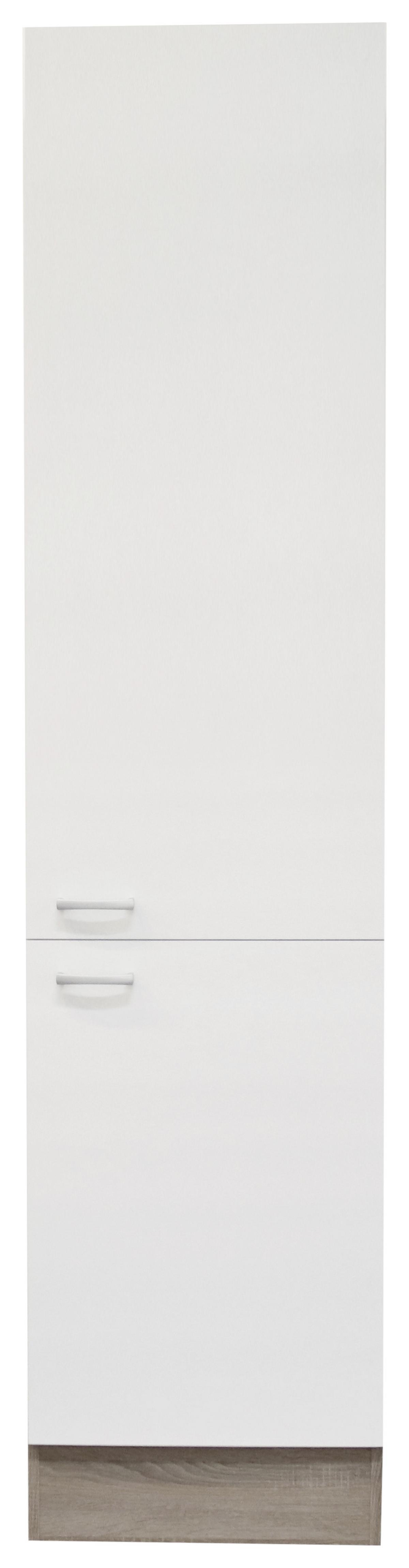 Skříňka na nádobí ANDY šířka/výška: 50/211 cm - bílá/barvy stříbra, Basics, kompozitní dřevo/plast (50/211/56cm) - MID.YOU
