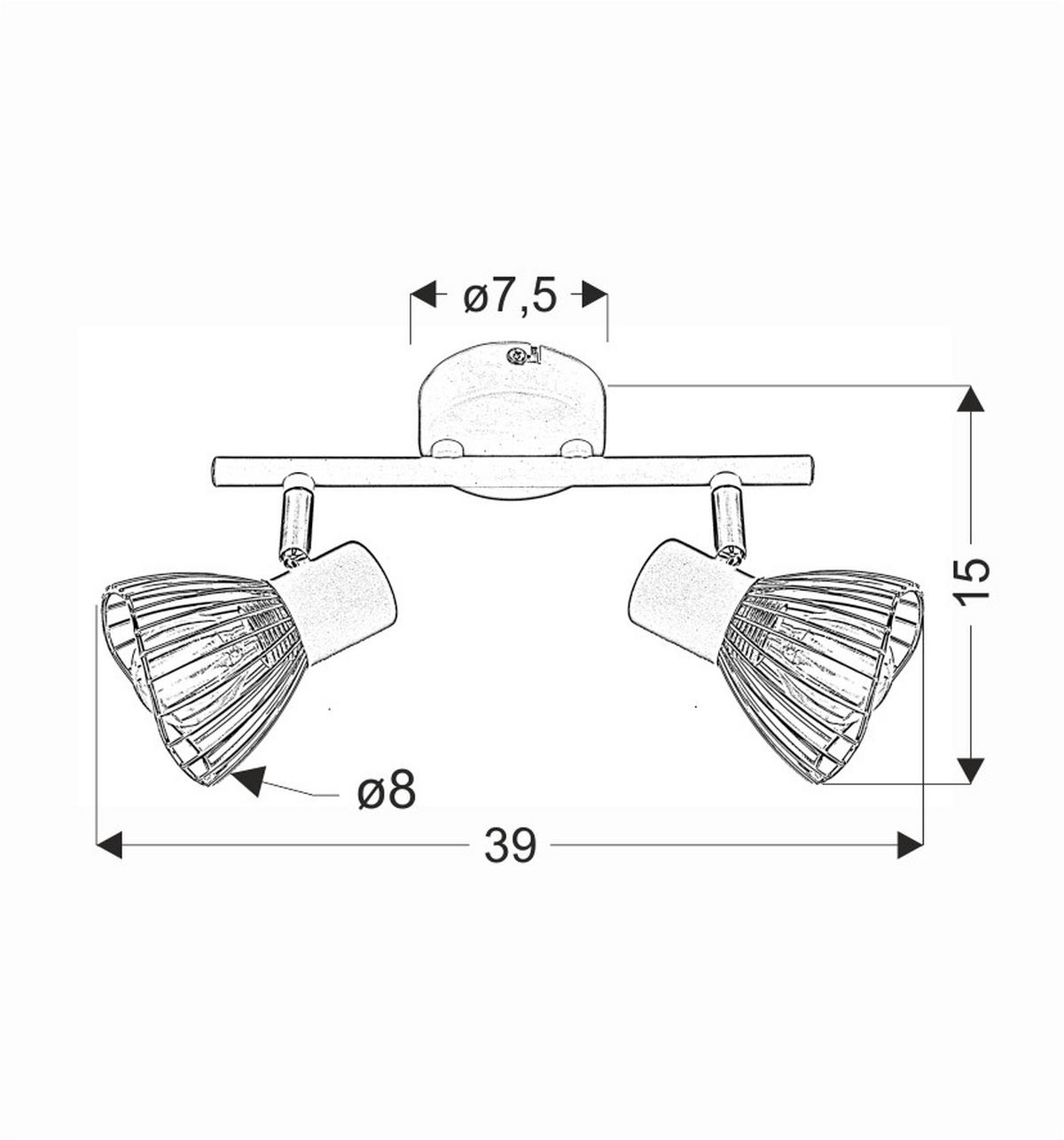 Deckenstrahler 92-61898 - Schwarz, Basics, Metall (8/39/15cm)