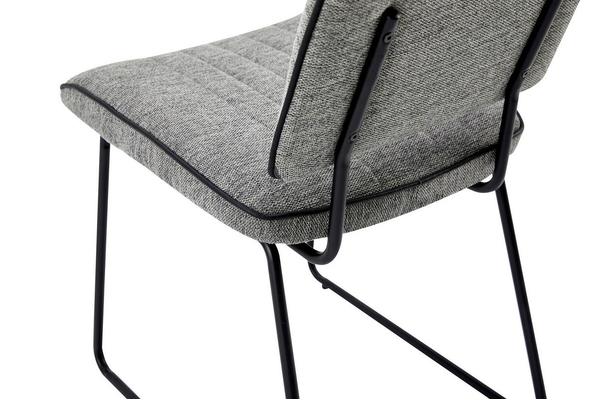 Stuhl-set Liam - Schwarz/Grau, MODERN, Textil/Metall (45/83/61cm) - MID.YOU