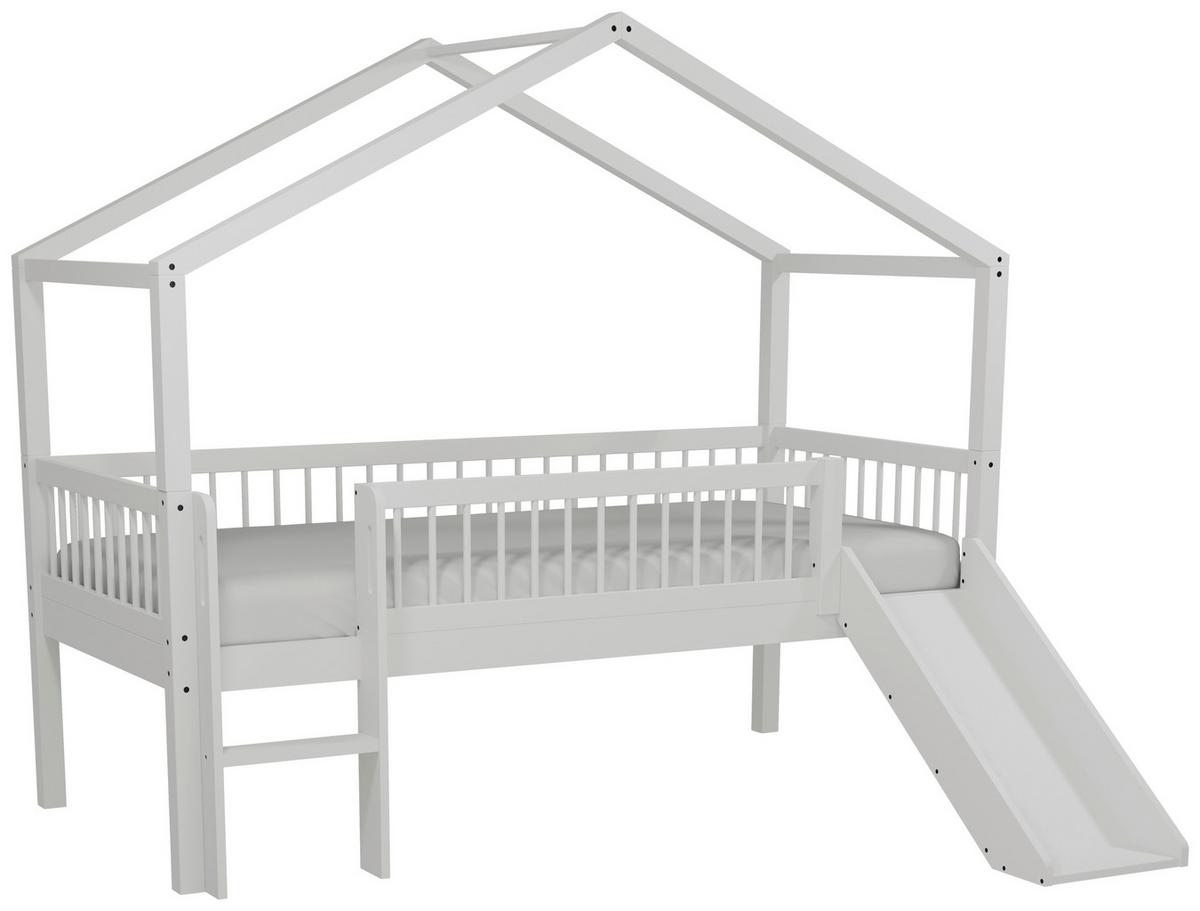 Hausbett Forrest Weiß 90x200cm - Weiß/Naturfarben, MODERN, Holz (90/200cm) - Vipack