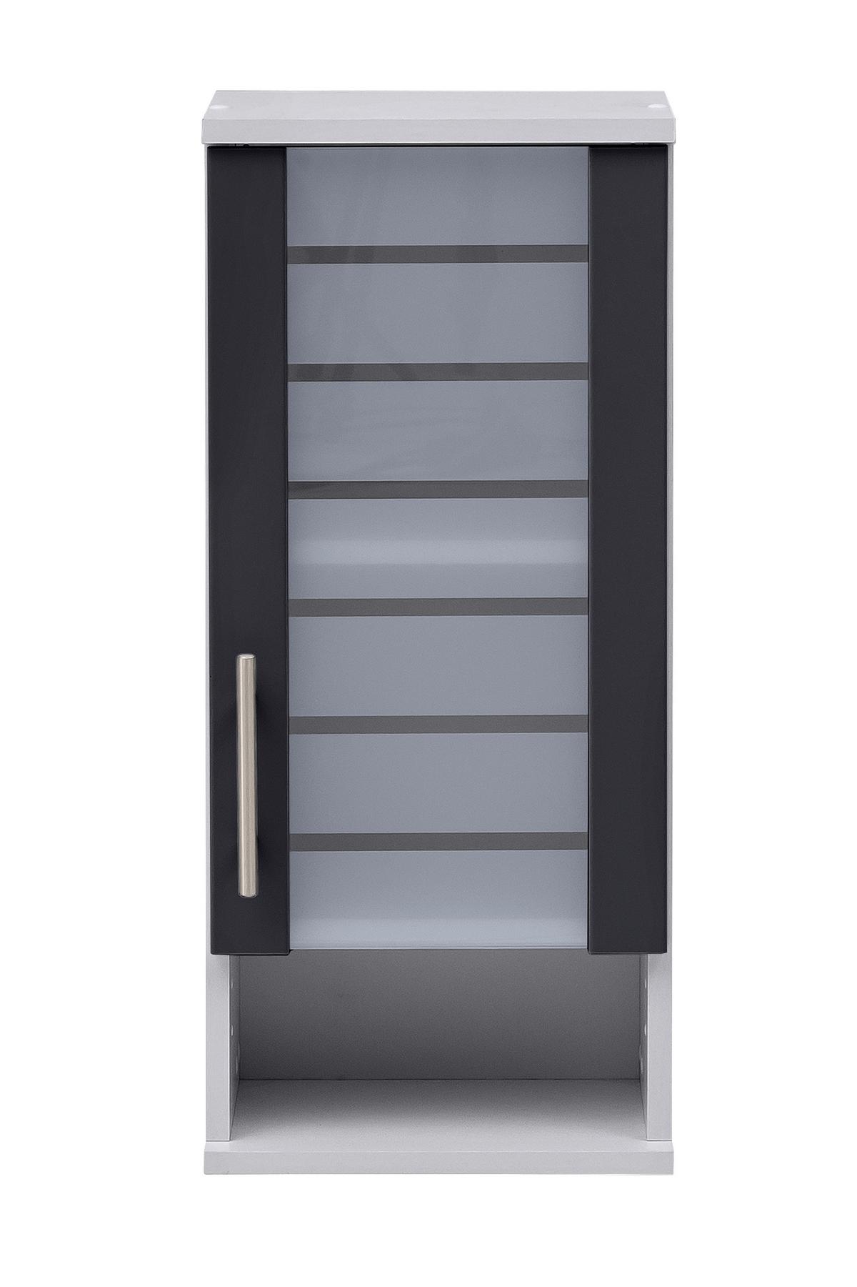 Hängeschrank Anthr./Silberfarben B: 30,3cm - Anthrazit/Silberfarben, MODERN, Glas/Holzwerkstoff (30,3/70,8/20,5cm) - MID.YOU