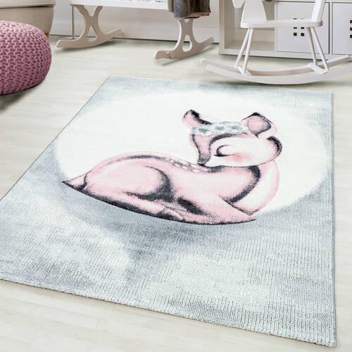 Kinderteppich Bambi Pink 200x290 cm - Schwarz, Trend, Textil (200/290cm) - Ben'n'jen