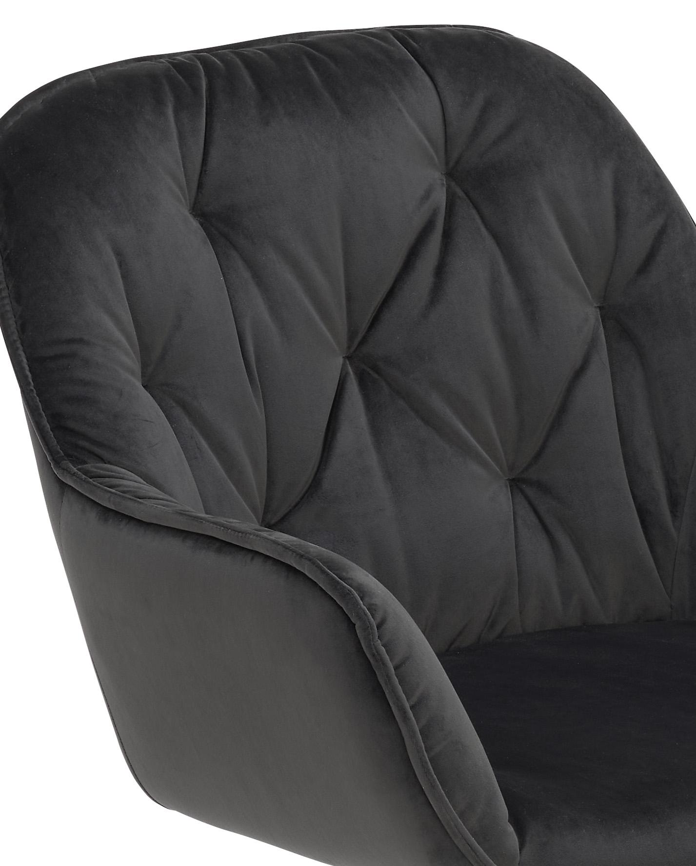 Armlehnstuhl mit Samtbezug in Schwarz