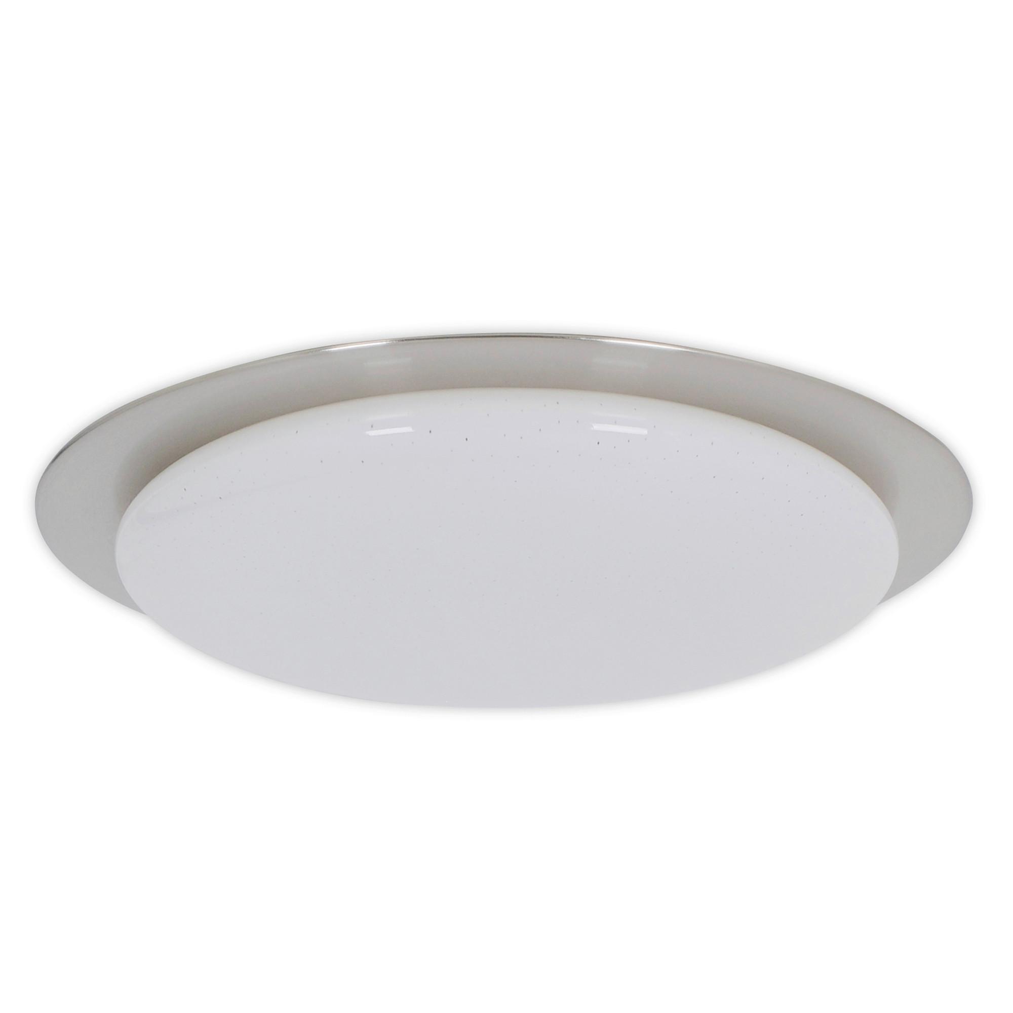 LED-Deckenleuchte Auckland Ø 42 cm dimmbar m. Sternenhimmel - Chromfarben/Weiß, Basics, Kunststoff/Metall (42cm) - Näve
