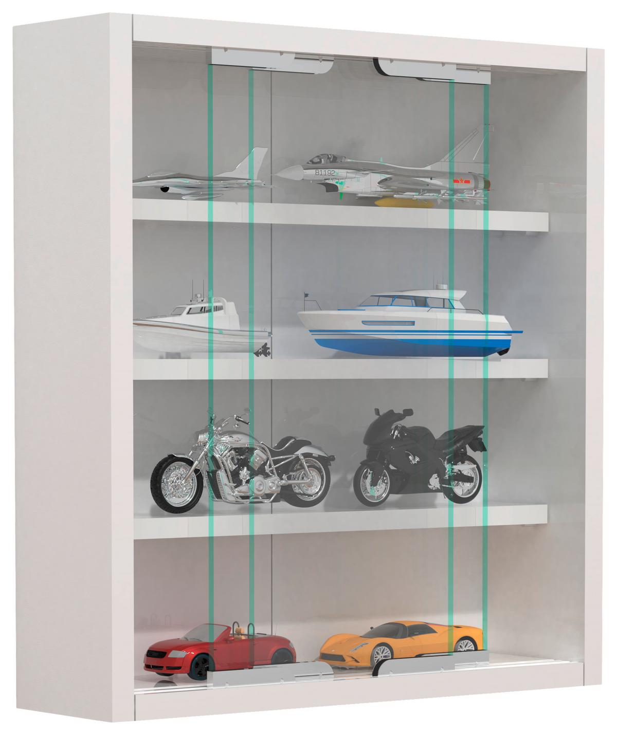 Hängevitrine Agisa S B: 37 Cm Weiß - Weiß, MODERN, Glas/Holzwerkstoff (37/40/10cm) - MID.YOU