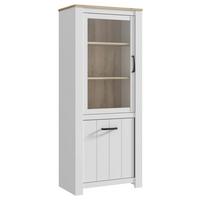 Vitrin Elara - tölgyfa színű/fehér, Modern, faalapú anyag (76,9/185,5/42,2cm)