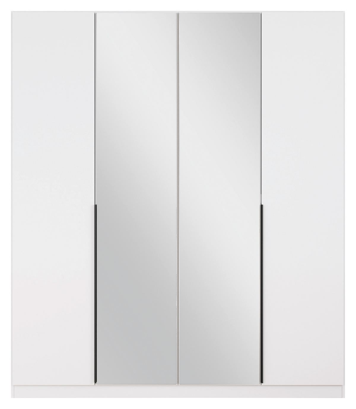 Drehtürenschrank Skyla Weiß/Glas B: 181 cm - Weiß, MODERN, Holzwerkstoff (181/210/54cm) - Rauch Möbel