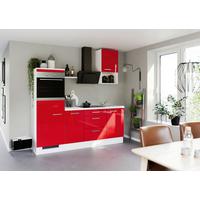 Küchenblock Ip405 Rot/Weiß B: 215 cm - Rot/Weiß, Trend, Holzwerkstoff (215cm) - Impuls