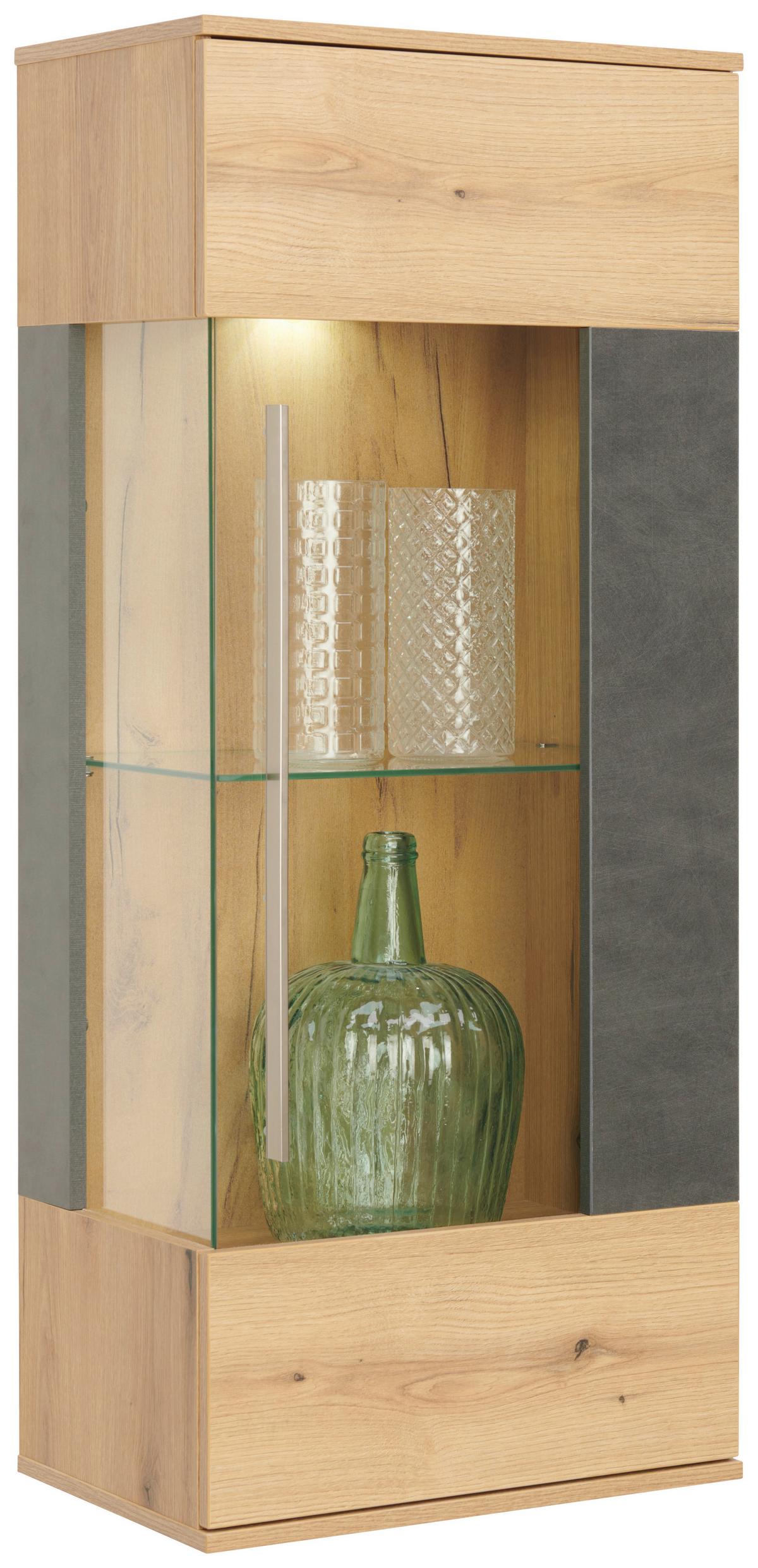 Hängevitrine Limit B: 53 cm Matera/Coast Evoke Eiche Dekor - MODERN, Glas/Holzwerkstoff (53/125/35cm)