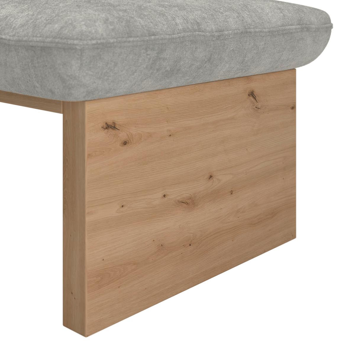 Eckbank Beluna Ii Webstoff Hellgrau, B: 170cm - Eichefarben/Hellgrau, KONVENTIONELL, Holz/Textil (170/232cm) - James Wood