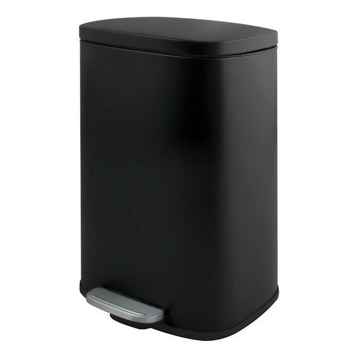 Treteimer Akira 30l Schwarz Metall Lbh: 34,3x23,5x62,9 - Schwarz, Basics, Kunststoff/Metall (34,3/23,5/62,9cm) - Spirella