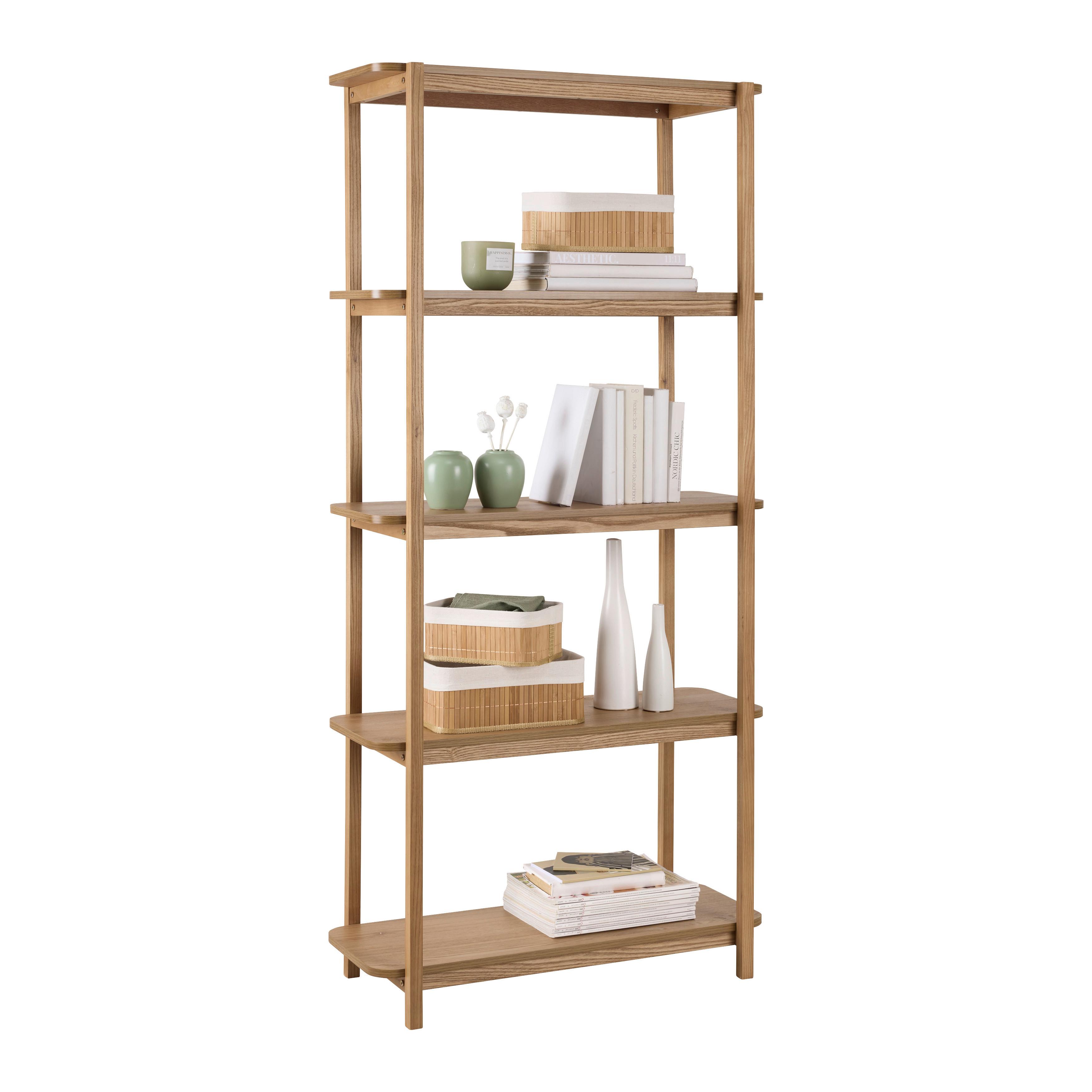 REGÁL KAVOK -EXKLUSIV- - farba jaseňa/prírodná farba, Natur, drevo/kompozitné drevo (80/170/35cm) - Premium Living
