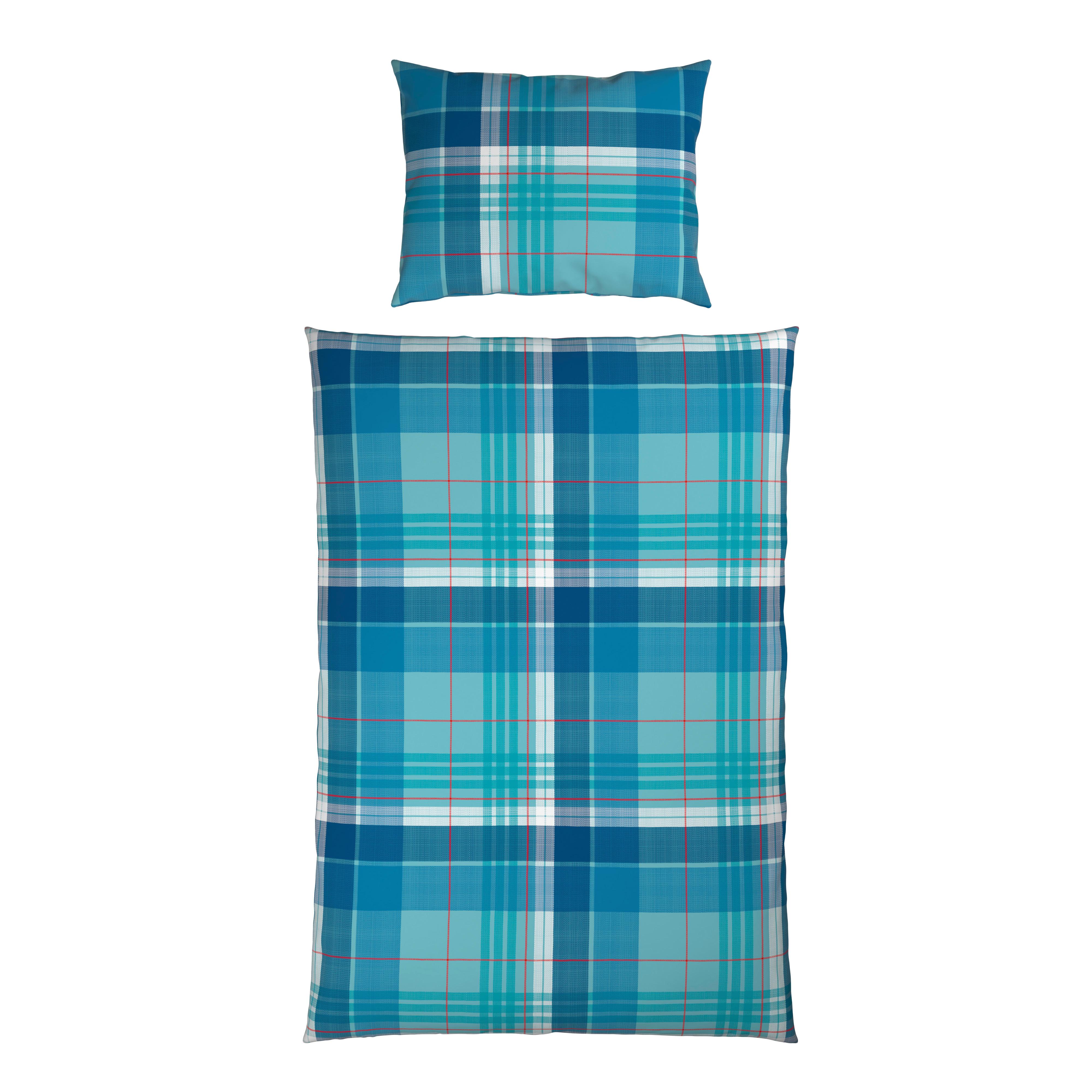 Bettwäsche Yasmin - Blau/Anthrazit, MODERN, Textil - Luca Bessoni