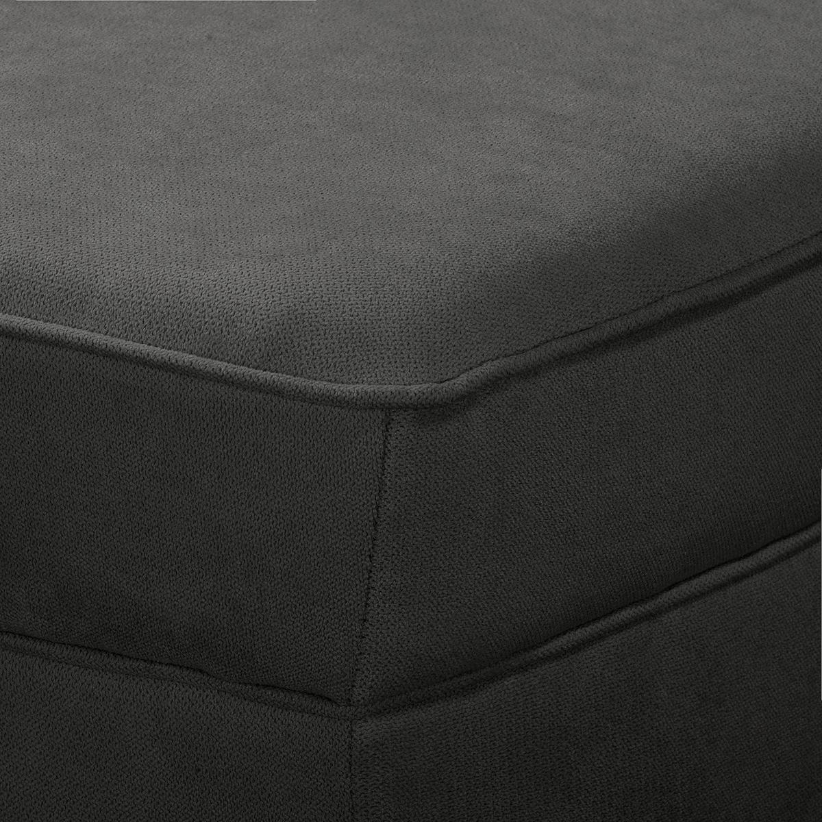 Récamiere Pako Dunkelgrau B: 185cm - Dunkelgrau/Braun, Design, Textil (185/93/75cm) - Livetastic