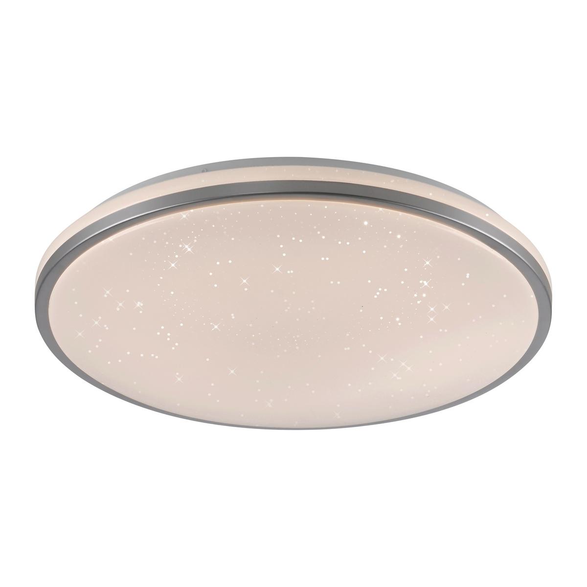 LED-Deckenleuchte, 24w 14295-21 - Silberfarben, Basics, Kunststoff/Metall (49,3/49,3/9,5cm)