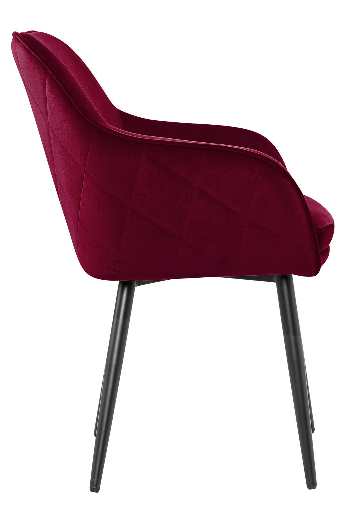 Armlehnstuhl Rot B: 61cm - Rot/Schwarz, MODERN, Textil/Metall (61/85/60cm) - Livetastic