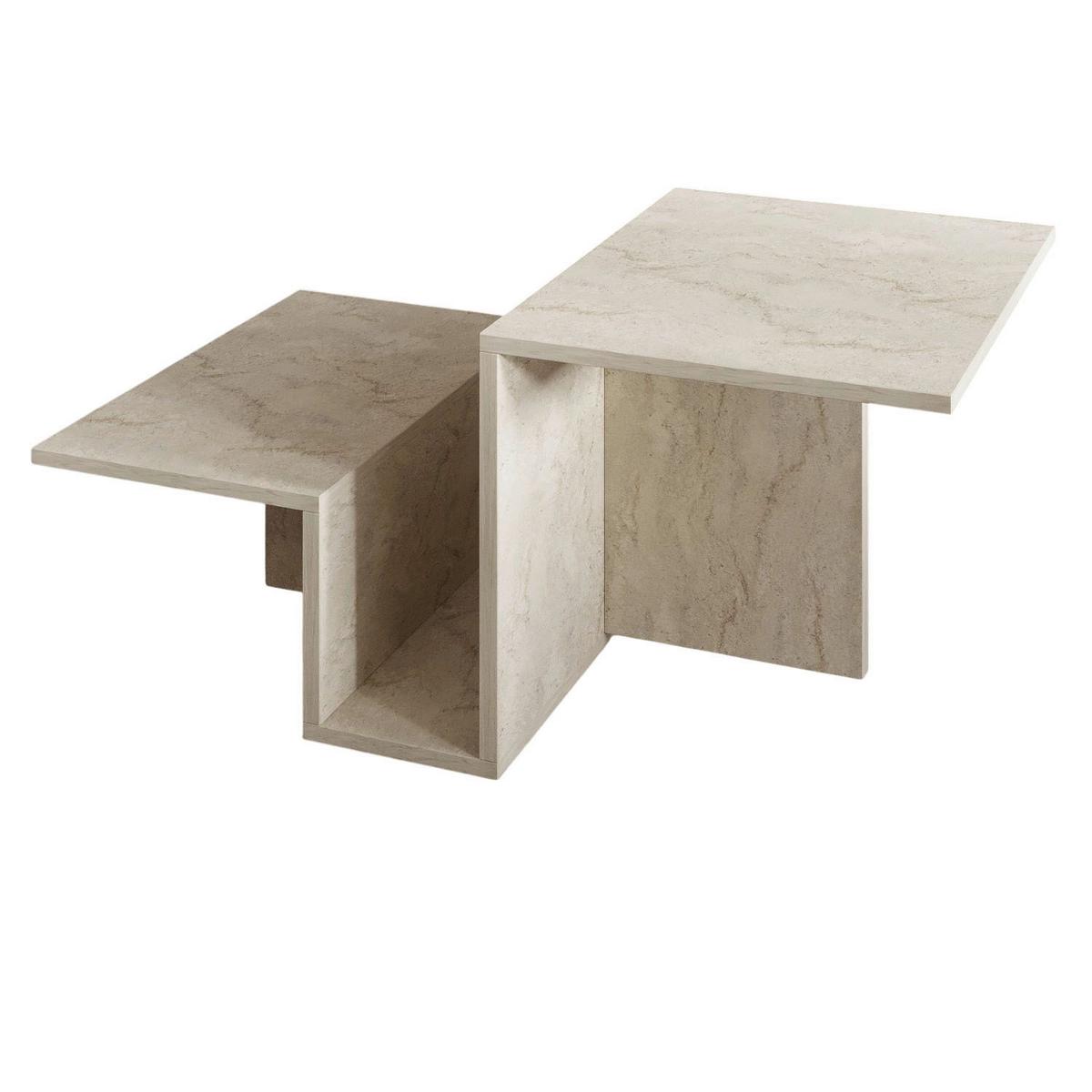 Couchtisch Relinda Beige B: 90 Cm - Beige, Design, Holzwerkstoff (90/45/50cm) - Livetastic