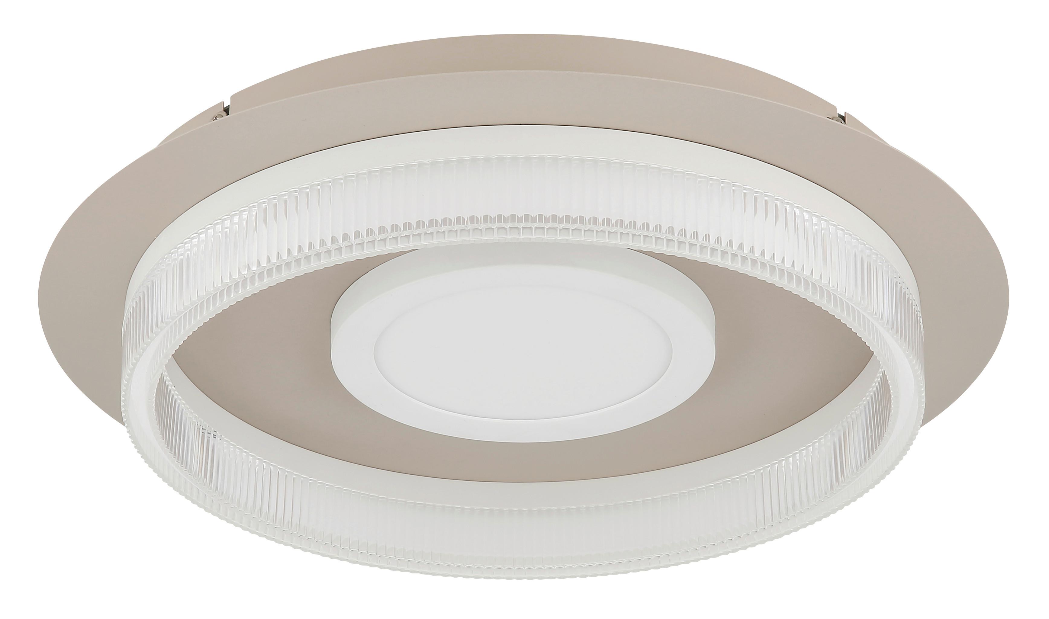 LED-Deckenleuchte 3000k, 1240lm - Sandfarben/Transparent, Design, Kunststoff/Metall (40/8,5cm) - Globo