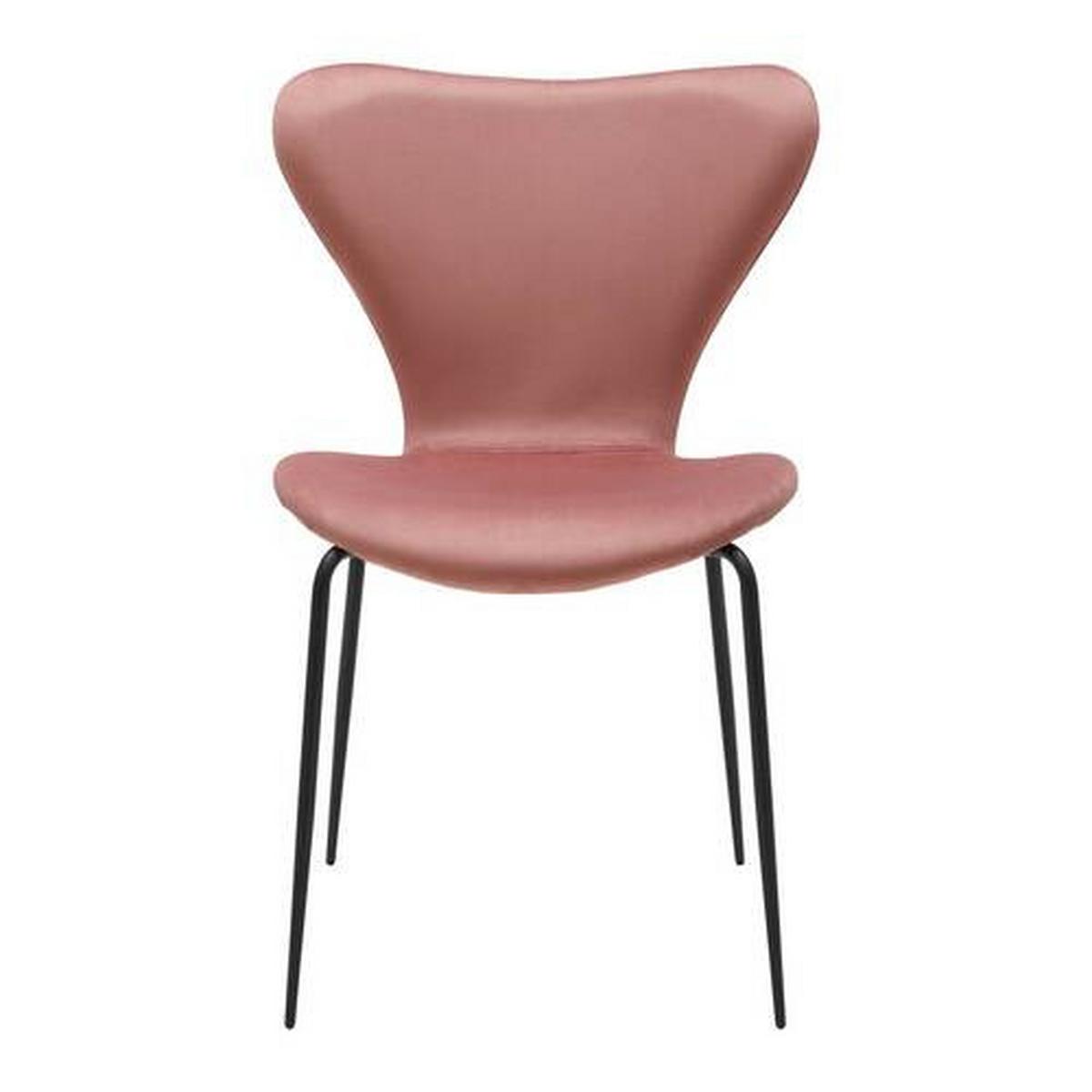 Jídelní židle ALICIA růžová - růžová/černá, Moderní, kov/dřevo (53/82,5/53cm) - Bessagi Home