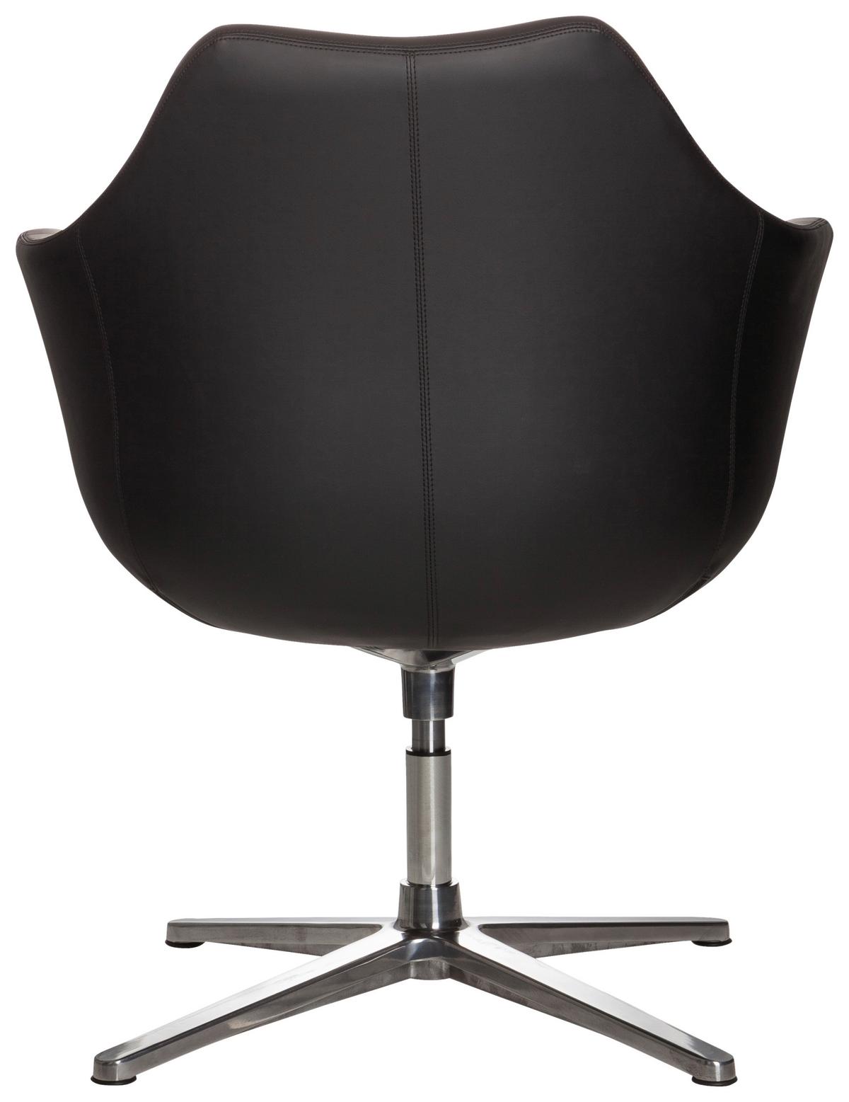 Drehstuhl Artemia Schwarz Bis 150 Kg - Silberfarben/Schwarz, Basics, Textil/Metall (67/85/63cm) - MID.YOU