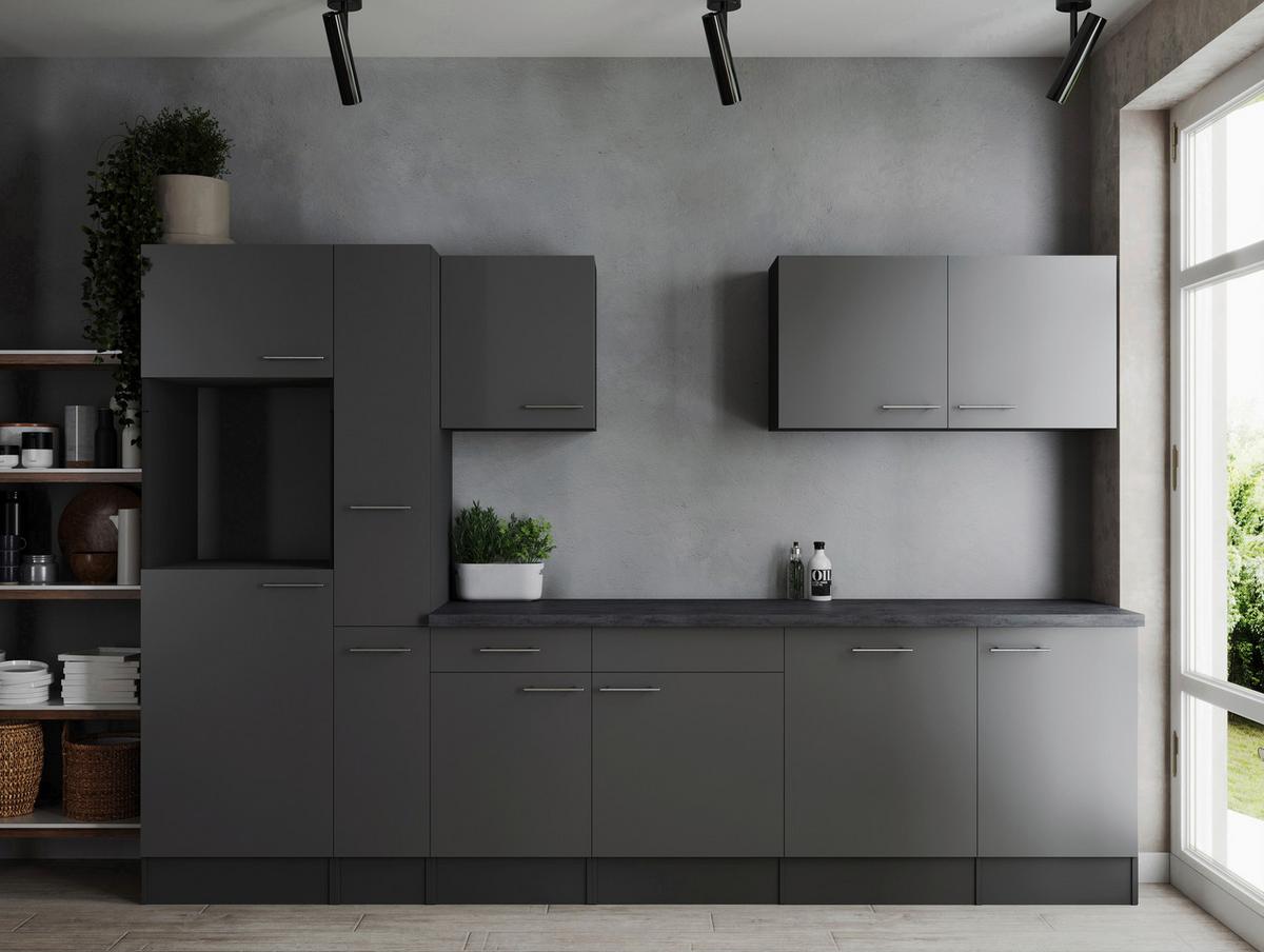 Küchenleerblock Oliver Grau B: 310 cm - Grau, Design, Holzwerkstoff (310cm) - Respekta