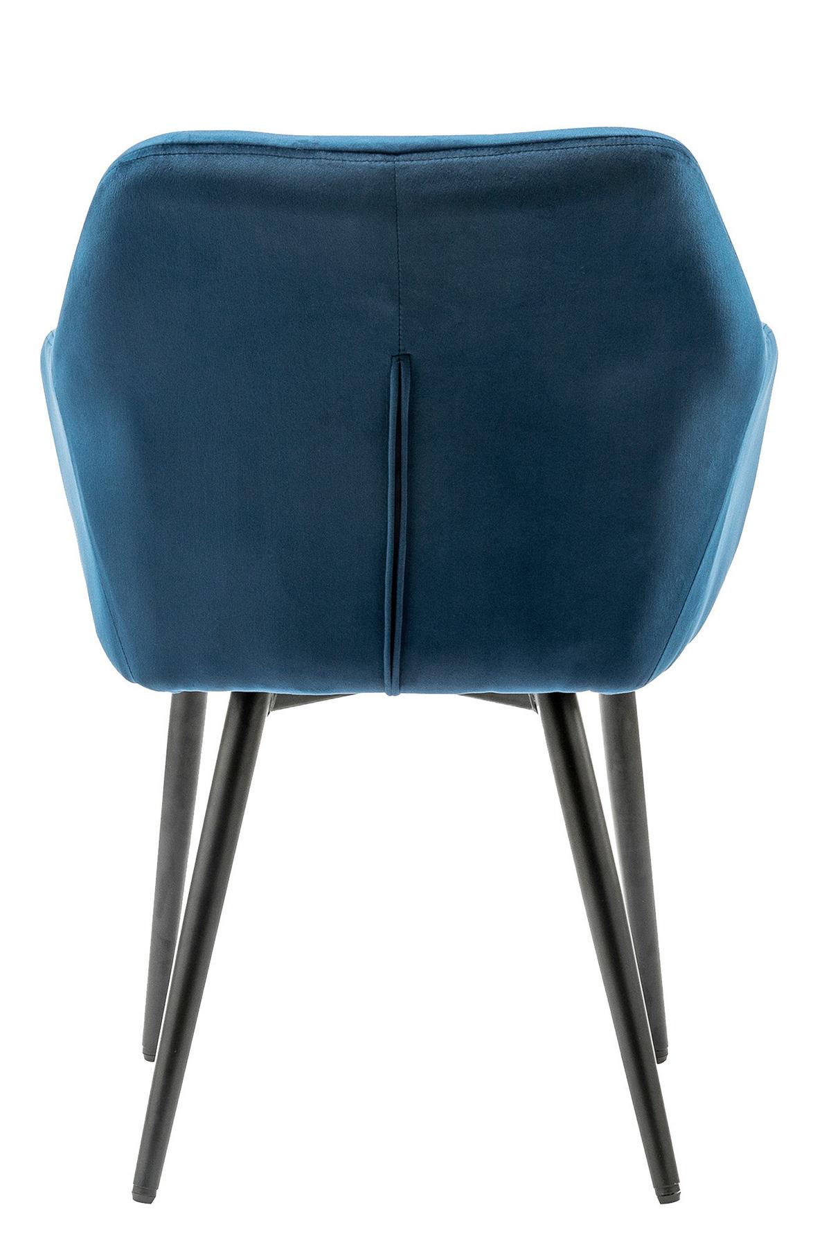 Armlehnstuhl Blau B: 61 Cm - Blau/Schwarz, MODERN, Textil/Metall (61/85/45cm) - Livetastic