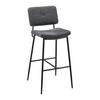 Barová židle NETA tmavěšedá - černá/tmavě šedá, Moderní, kov/dřevo (45/103/52cm) - Bessagi Home