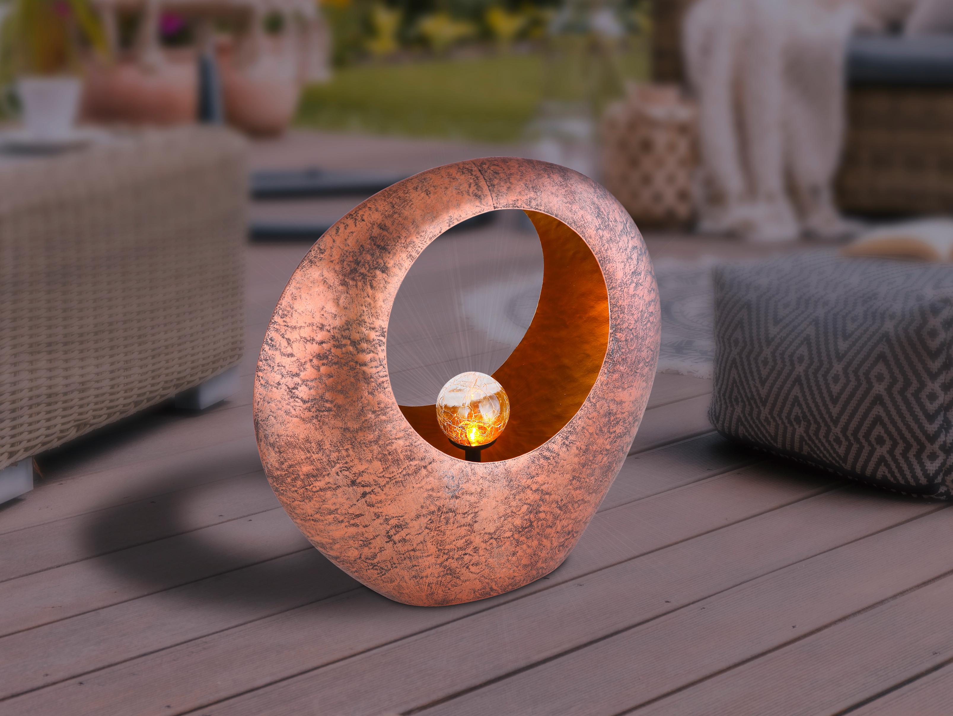 Solarleuchte 36521 - Klar/Messingfarben, Design, Glas/Metall (35/13,5/37cm) - Globo