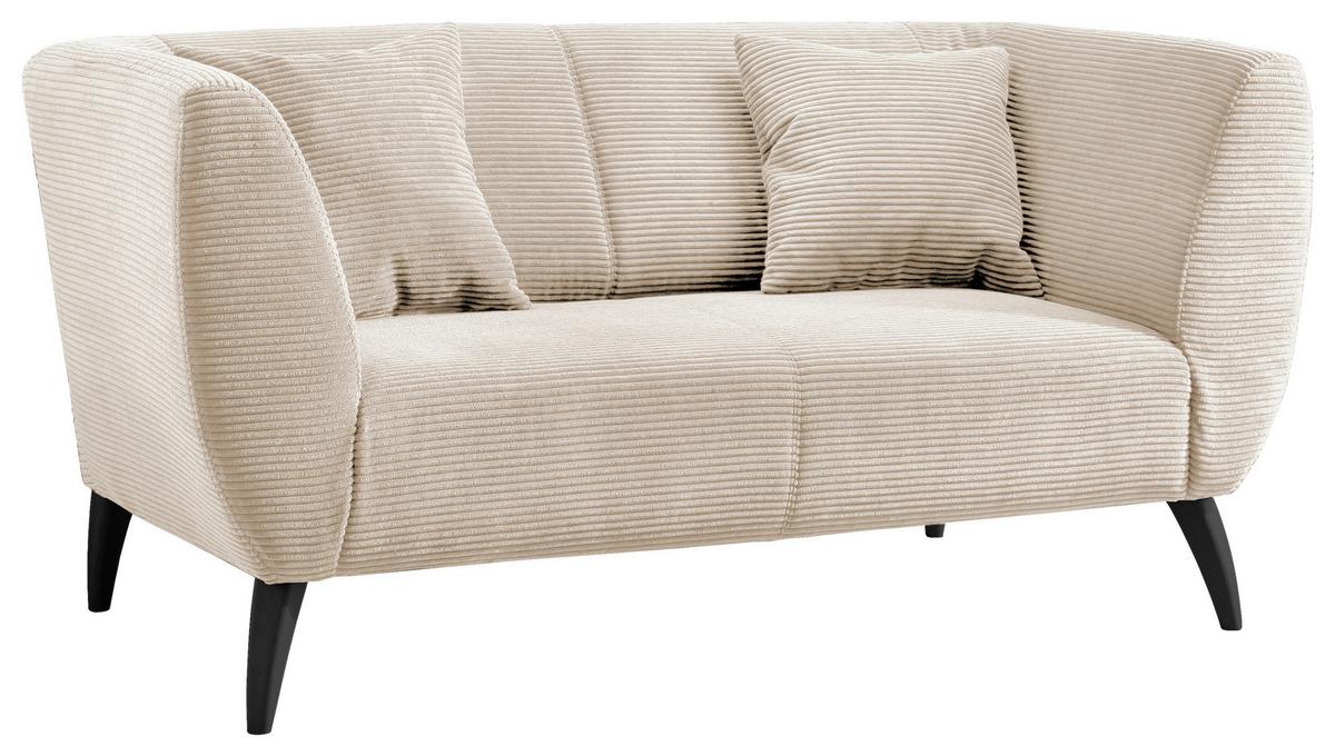 2-Sitzer-Sofa Colori Beige Rücken Echt - Beige/Schwarz, MODERN, Textil (172/83/88cm) - MID.YOU