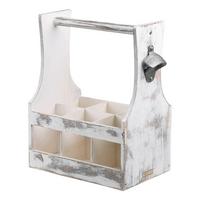 Flaschenträger Weiß B: 25 cm - Weiß, Basics, Holzwerkstoff (25/32/16,8cm) - Kesper