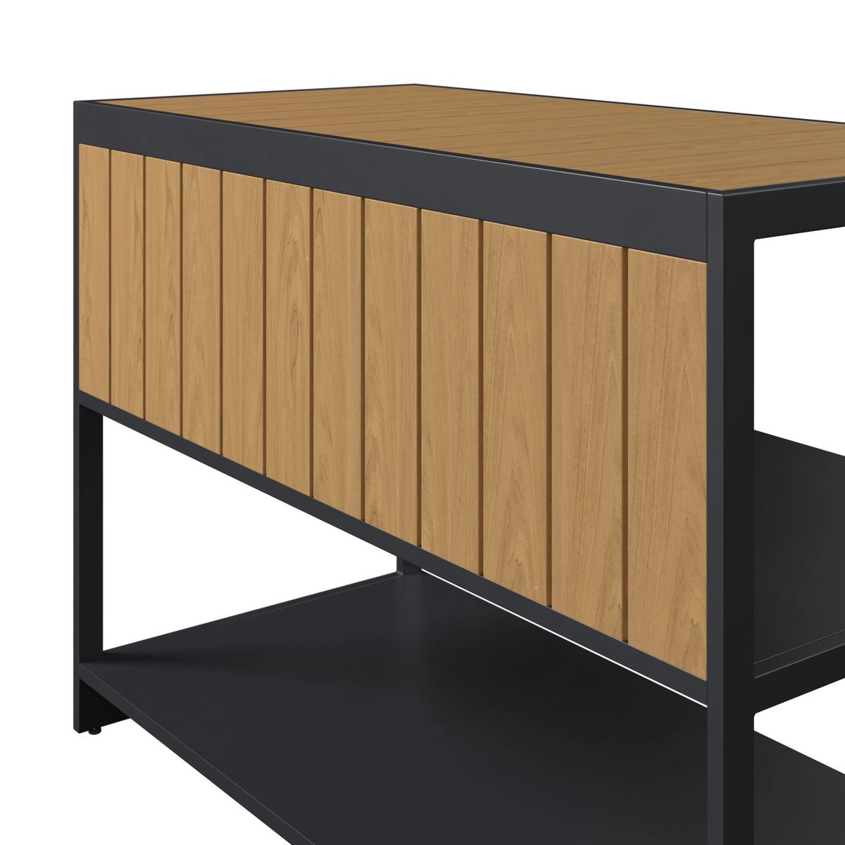 Outdoorküche Santiago I - Anthrazit/Naturfarben, Basics, Kunststoff/Metall (123/90/60cm) - Beldano