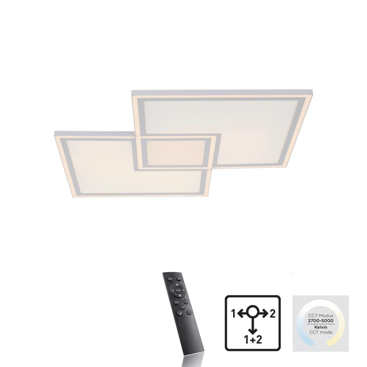 Led-deckenleuchte Edging L: 67,7 Cm Dimmbar Mit Schalter - Weiß, Design, Kunststoff/Metall (67,7/67,7/5,8cm)