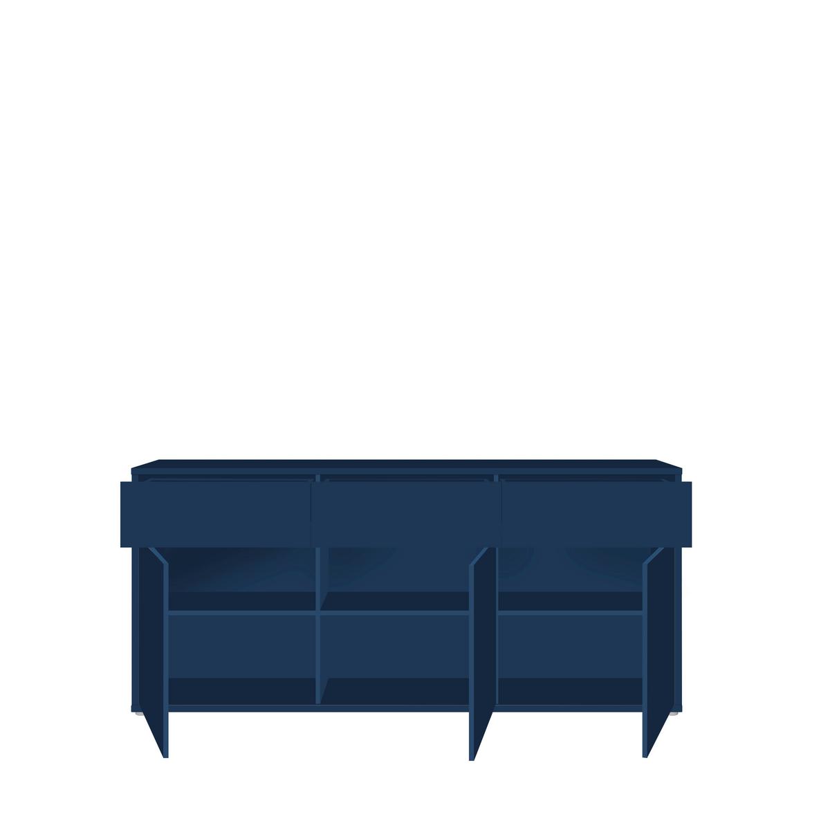 KOMODA ALICE SPRINGS - tmavomodrá, Modern, kompozitné drevo (184,2/83,1/41,5cm)
