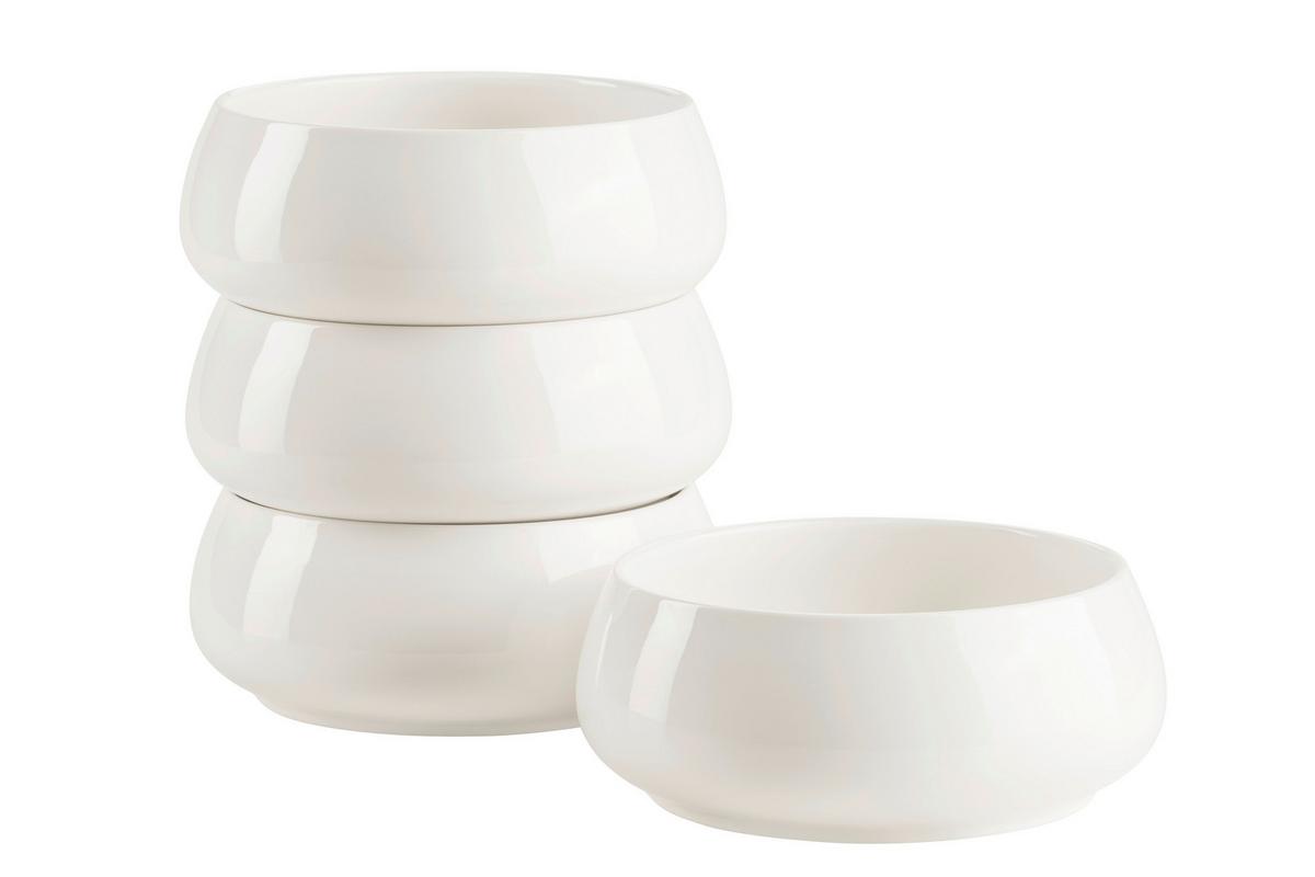 Müslischalenset Taya 4-teilig Porzellan, Weiß - Weiß, Basics, Keramik (15/6cm) - Mäser