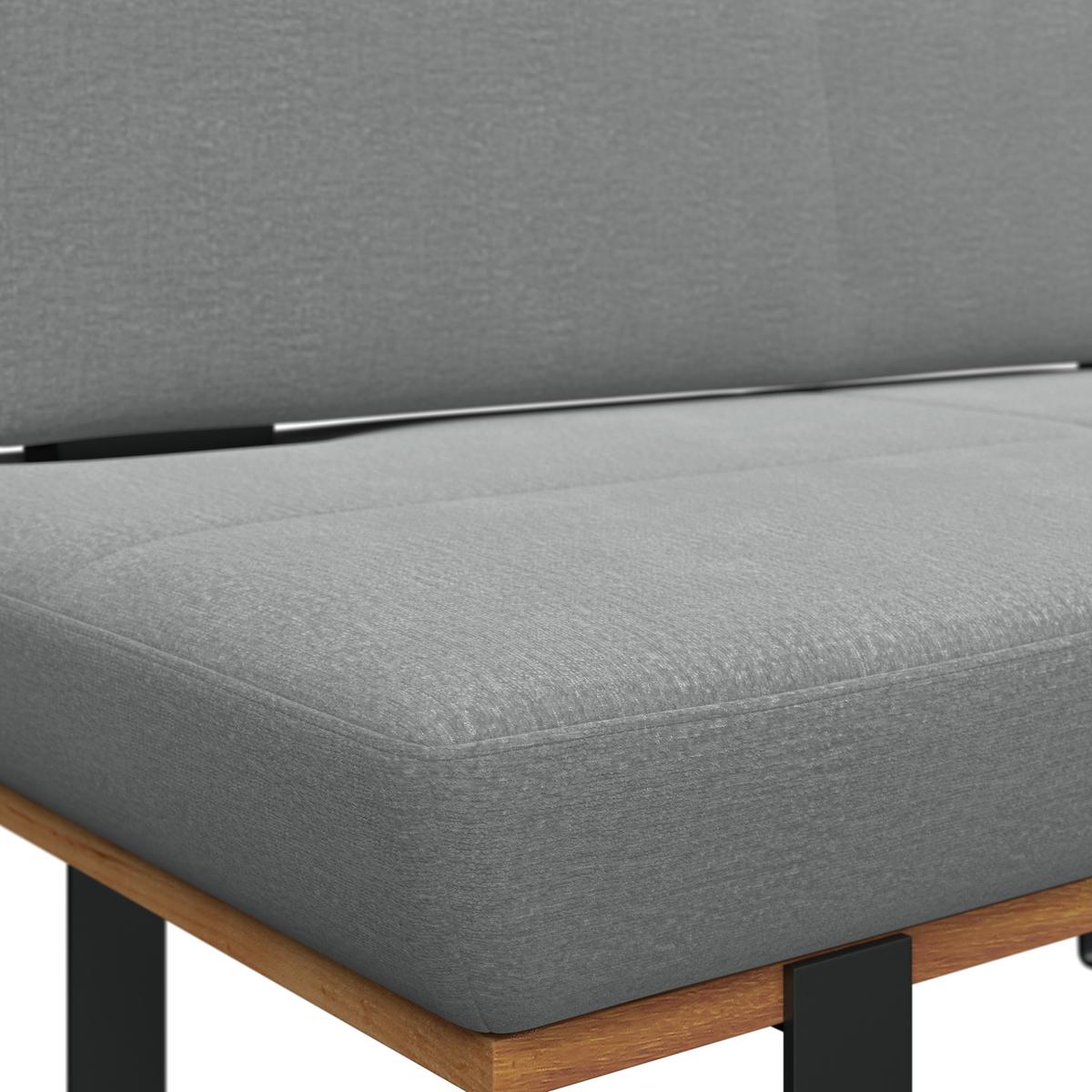 Sitzbank Tristan Webstoff hellgrau, B: 130cm - Hellgrau/Schwarz, MODERN, Holz/Textil (130/48/90cm) - James Wood