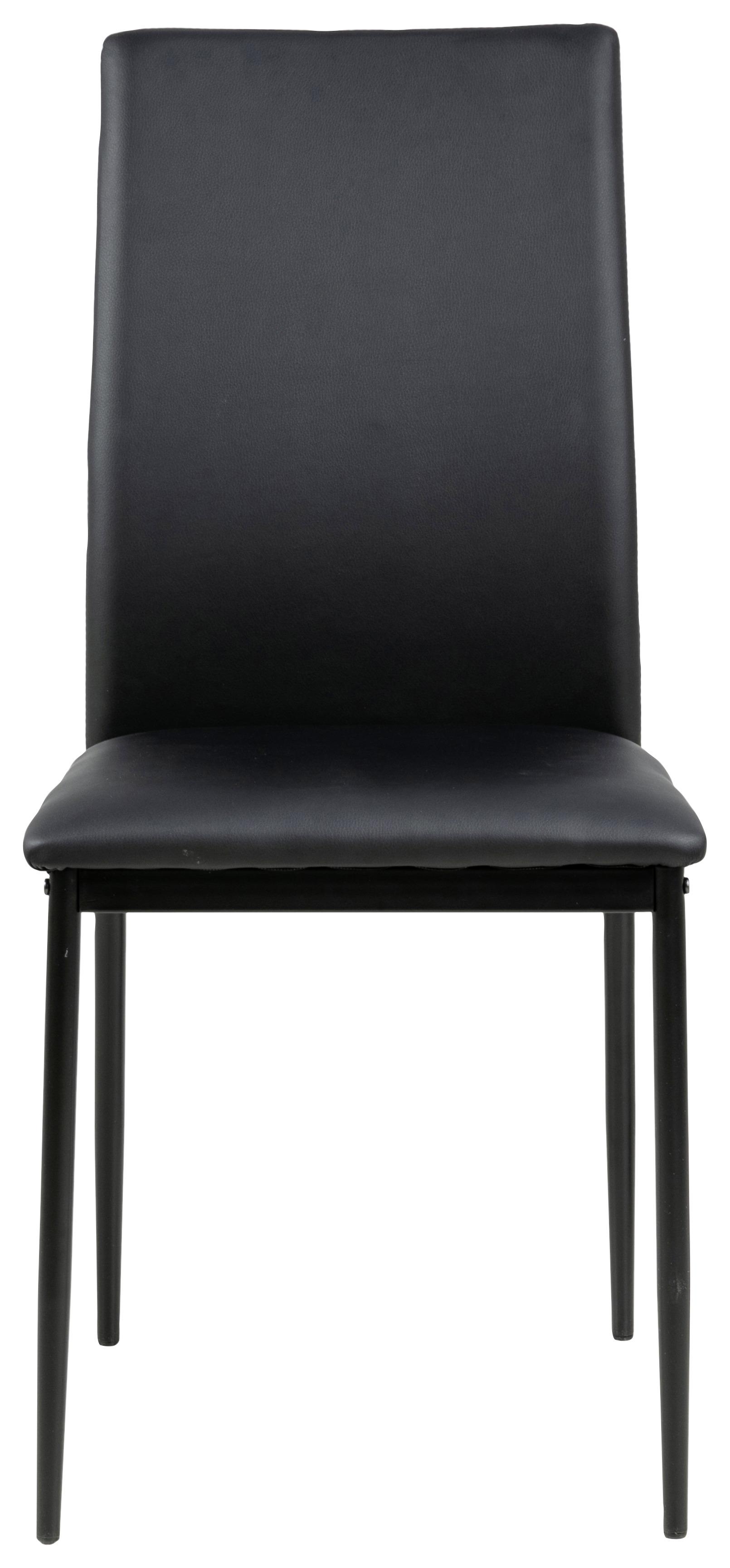 Esszimmerstuhl Demina Schwarz Lederlook - Schwarz, KONVENTIONELL, Textil/Metall (43,5/92,0/53,0cm) - Livetastic
