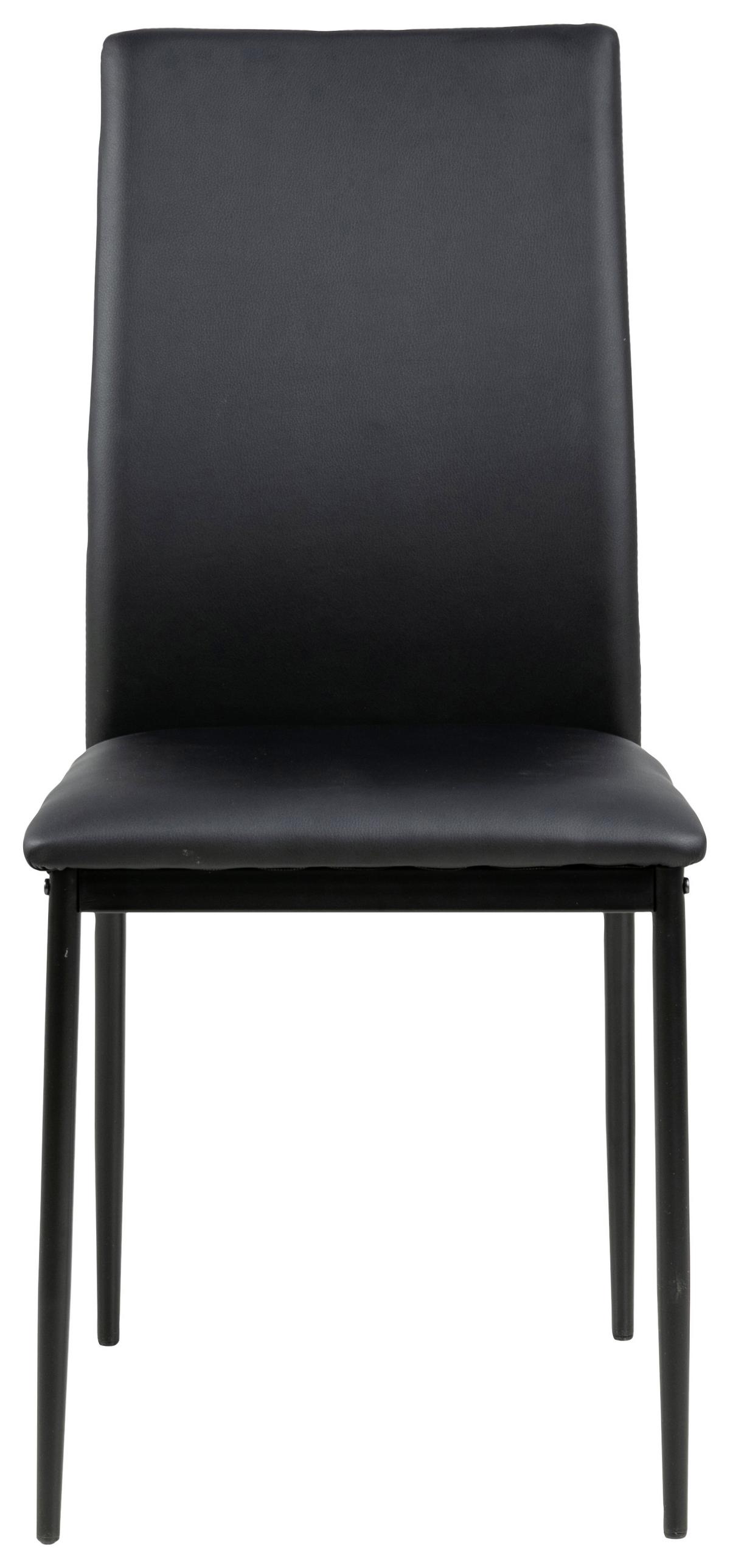 Esszimmerstuhl Demina Schwarz Lederlook - Schwarz, KONVENTIONELL, Textil/Metall (43,5/92,0/53,0cm) - Livetastic