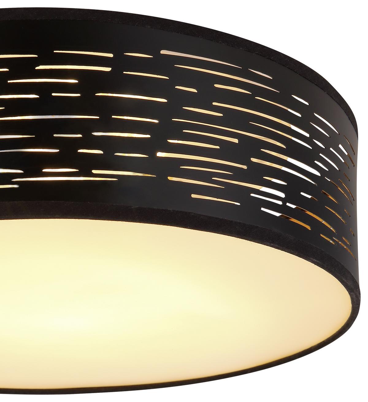 LED-Deckenleuchte Tunno Ø 38 cm mit Mstufenschalter - Schwarz/Weiß, Design, Kunststoff/Metall (38/13cm) - Globo