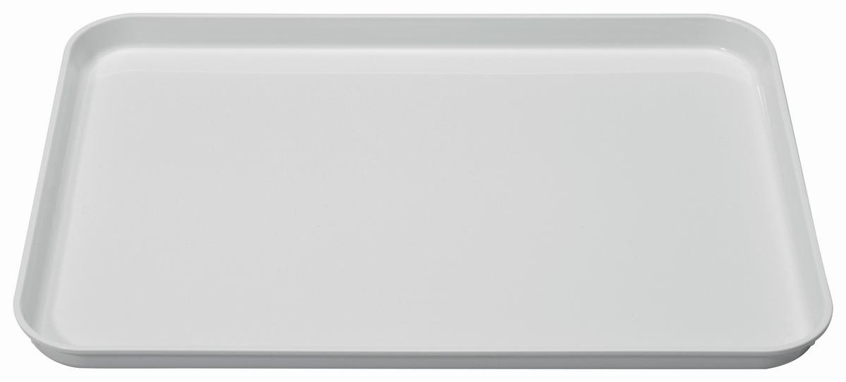 Tablett aus Kunststoff Britta 41x30 cm, Weiß - Weiß, KONVENTIONELL, Kunststoff (41/30/2cm)