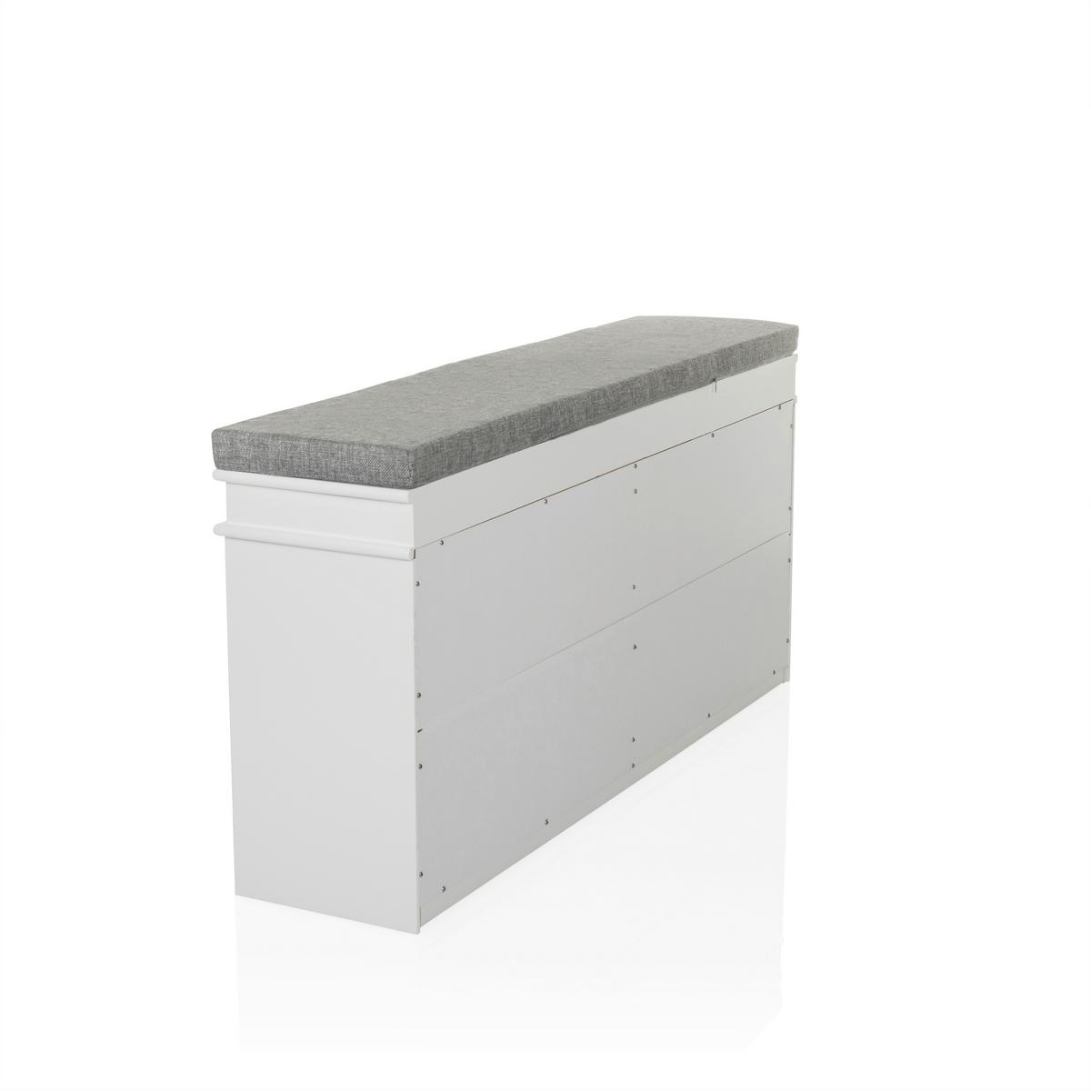 Schuhschrank Estha Grau, Weiß B: 104cm - Weiß/Grau, MODERN, Holzwerkstoff (104/52/24cm) - MID.YOU