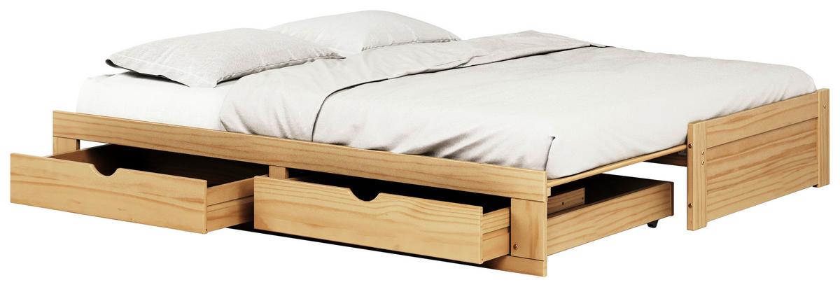 Ausziehbett Livio Ii - Naturfarben, MODERN, Holz/Holzwerkstoff (90/200cm) - MID.YOU