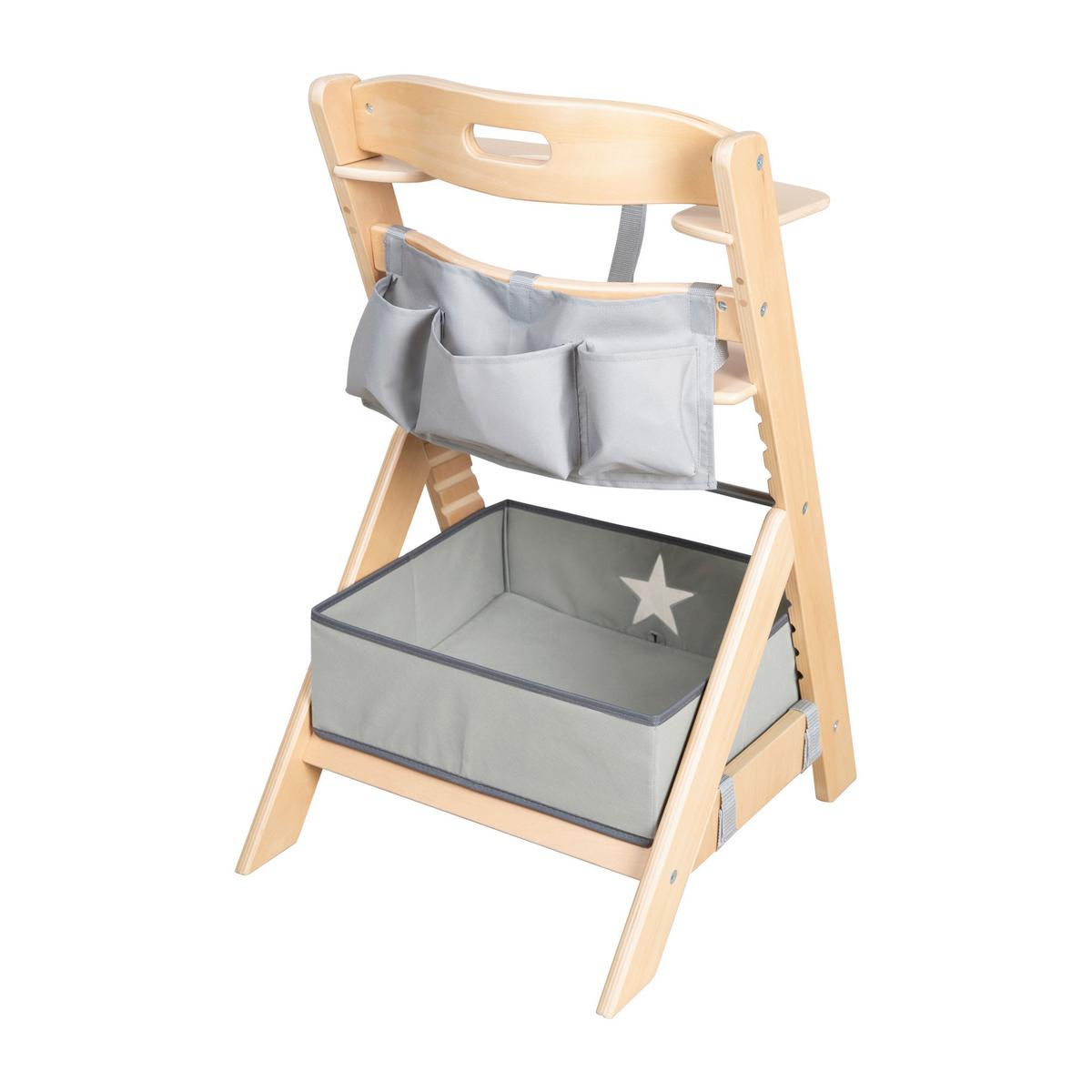 Hochstuhl höhenverstellbar natur lackiert - Naturfarben, MODERN, Holzwerkstoff/Textil (44,5/80/54cm) - Roba