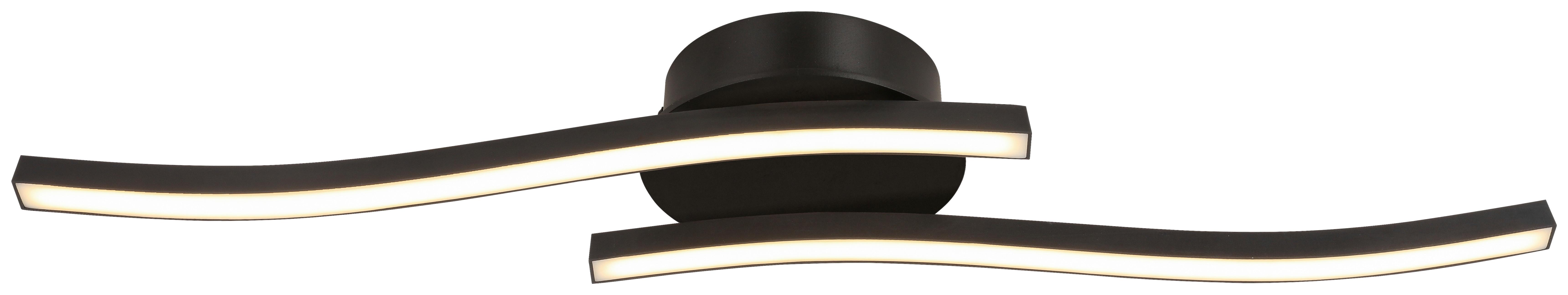 LED-Deckenleuchte Iryna L: 55 cm - Schwarz, Design, Kunststoff/Metall (55/12/6,5cm) - Luca Bessoni