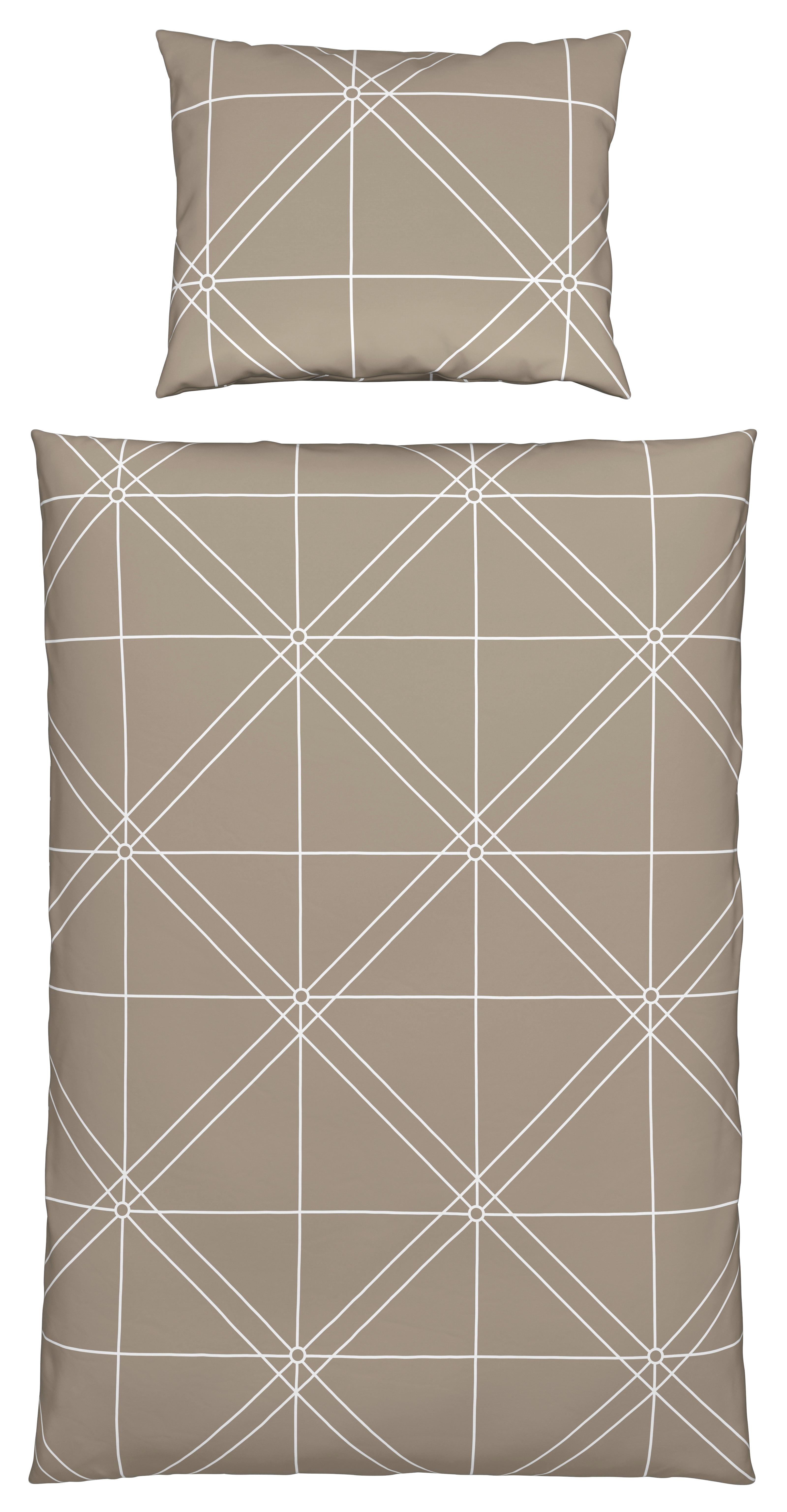 Satin Beettwäsche 140x200 Cm Chalene Baumwolle Taupe - Taupe, ROMANTIK / LANDHAUS, Textil (140/200cm) - James Wood