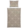 Satin Beettwäsche 140x200 cm Chalene Baumwolle Taupe - Taupe, ROMANTIK / LANDHAUS, Textil (140/200cm) - James Wood