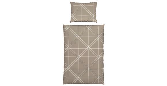 Satin Beettwäsche 140x200 cm Chalene Baumwolle Taupe - Taupe, ROMANTIK / LANDHAUS, Textil (140/200cm) - James Wood