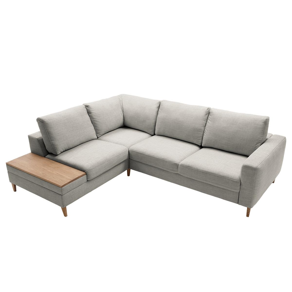 Ecksofa Alika, Grau S: 204x260 cm - Eschefarben/Grau, MODERN, Textil (204/260cm) - Trendmanufaktur