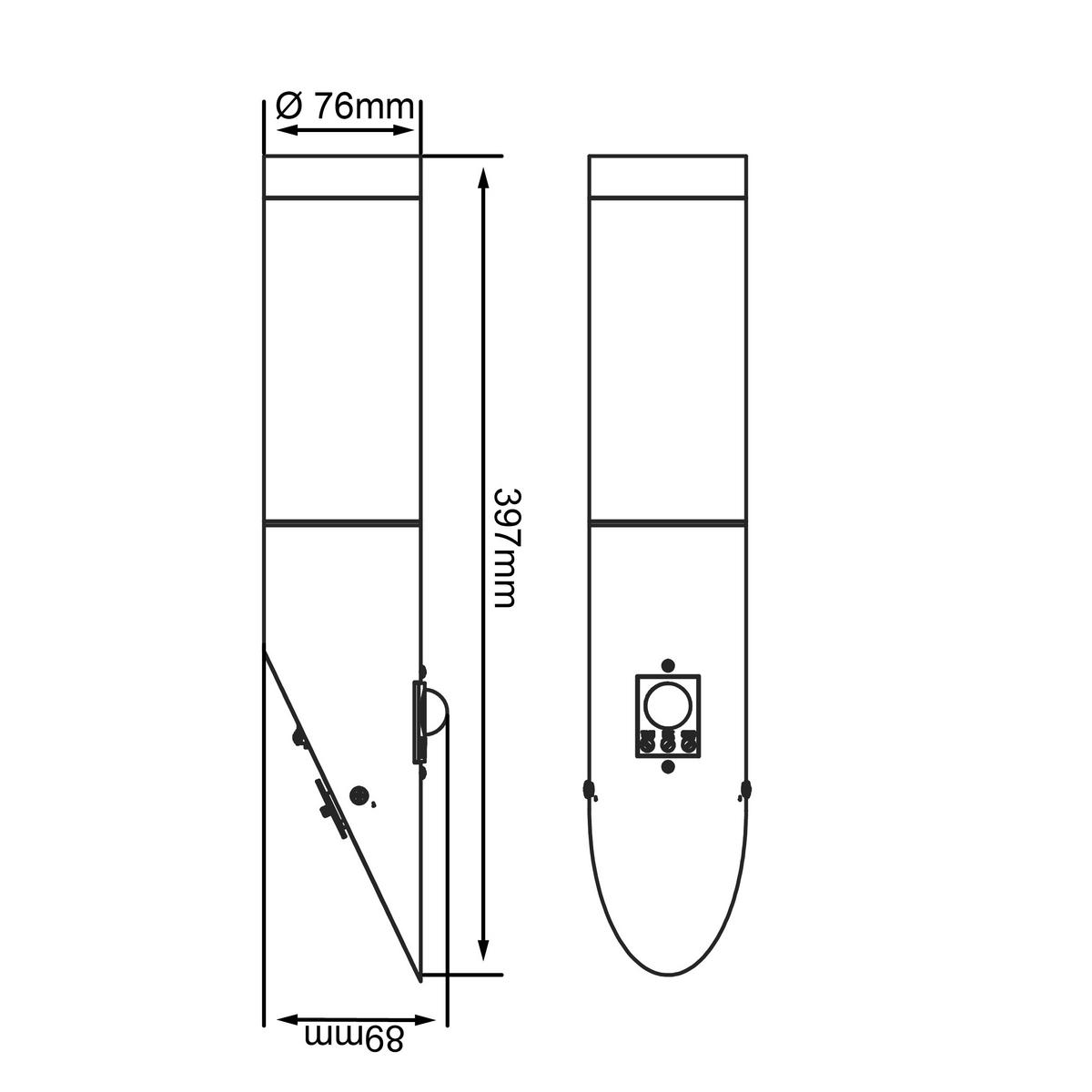 Außenwandleuchte 43697/82 Chorus - Edelstahlfarben, KONVENTIONELL, Kunststoff/Metall (7,5/40cm) - Brilliant