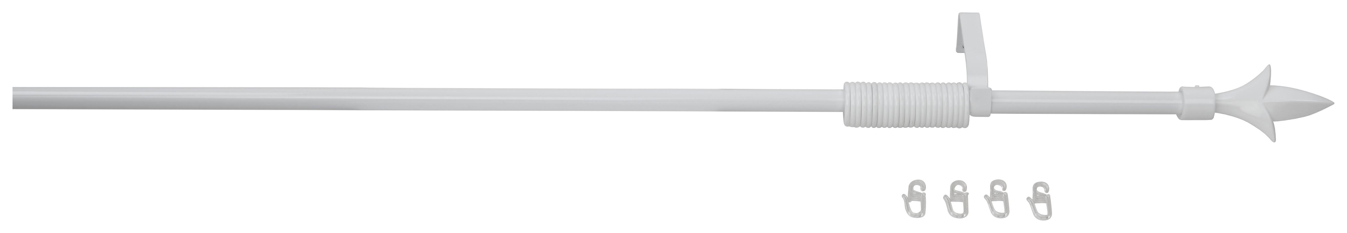Rundstangengarnitur 1-Lfg Paul Weiß L: 130-240 cm - Weiß, KONVENTIONELL, Metall (130-240cm) - Ondega